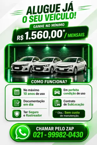 ALUGO, ALUGUEL, LOCAÇÃO de CARRO, SCOOTER e MOTO p/ USO PESSOAL