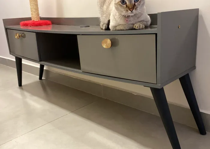 Rack com pés 1.20m 2 portas 3 nichos TV até 50 polegadas