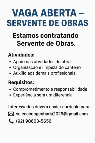 SERVENTE DE OBRAS