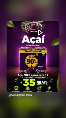 AÇAÍ 90% CAIXA DE 5 L