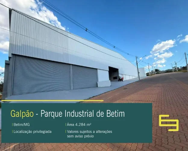 Galpão para alugar em Betim/MG no bairro Parque Industrial de Betim.