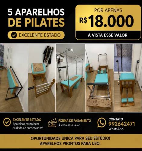 Vendo 5 equipamento de Pilates- Equipilates. Valor:R$18.000,00