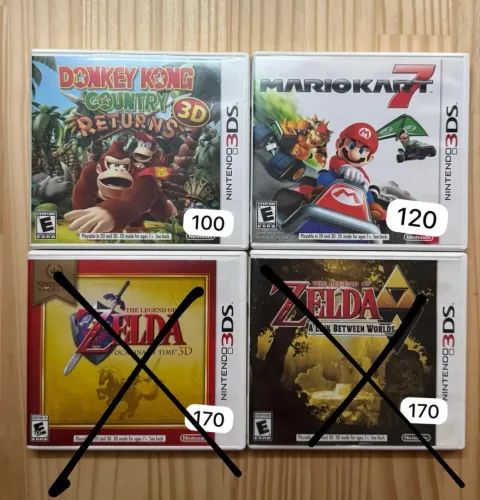 Jogos de 3DS (valores variados)