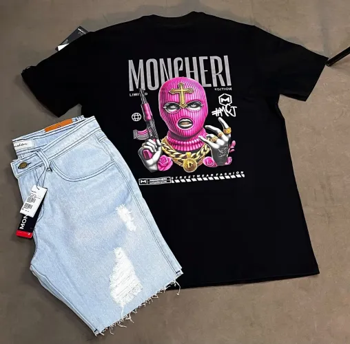Kites de roupas bermudas jeans e camisas de algodão de mais alta qualidade da moncheri