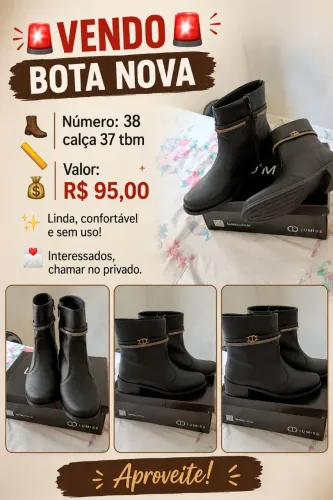 Vendo coturno novo sem uso número 38 calça 37 também! 95 reais