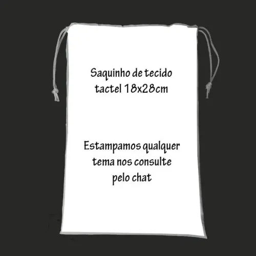 10 Saquinhos de tecido tactel personalizada 18x28cm