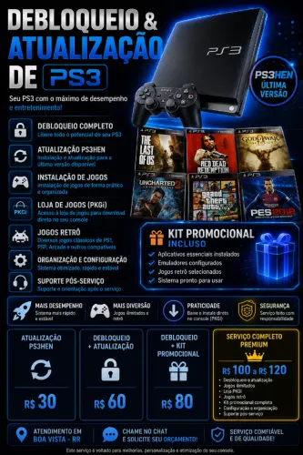DEBLOQUEIO DE PS3 + INSTALÇÃO  DE JOGOS