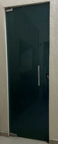 PORTA DE VIDRO TEMPERADO JATEADA - COMPLETA