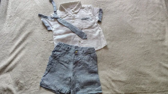 Conjunto social menino 6 meses tecido linho algodão esporte