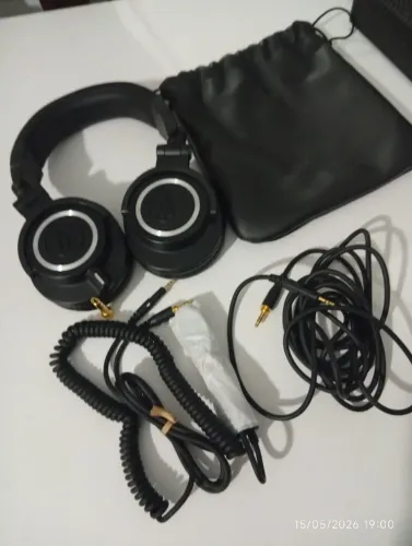 Fone De Ouvido Profissional Audio-Technica Ath-m50x Preto - Completo Usado
