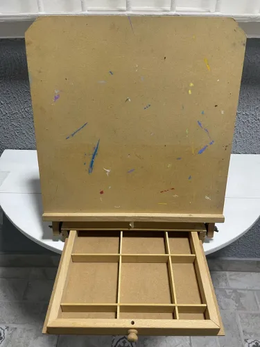 Estojo Maleta Box Cavalete Pintura Natural Portatil Madeira