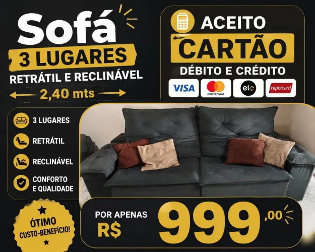 Vendo sofá retrátil e reclinável