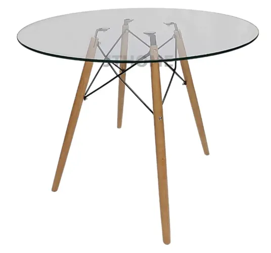 Mesa 70cm 80cm 90cm Jantar Redonda Ou Quadrado Vidro Temperado Base Eiffel Pé Palito top