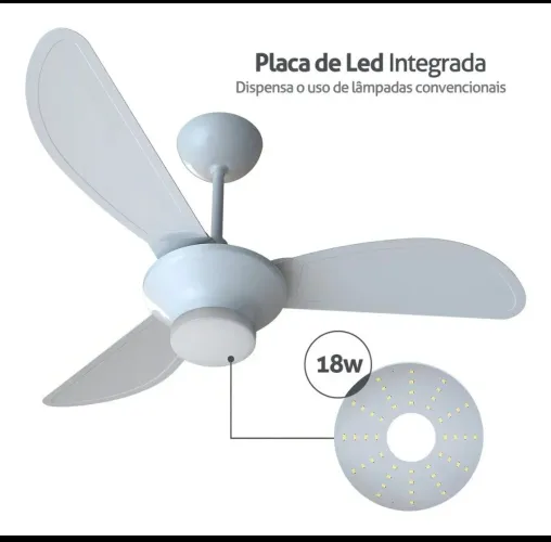 Ventilador de teto LED e controle remoto
