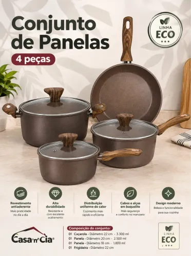 Conjunto de panelas em Cerâmica