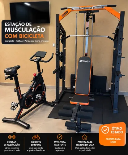 Estação Mega Rack Full MegaGym + Bike Spinning 13K