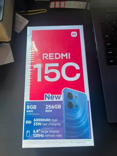 Celular Redmi 15c 256gb/ 8 Ram na cor Midnight Black - Lacrado