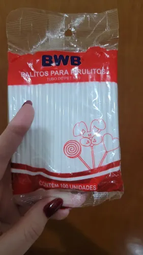 Palitos de pirulito tubete número 9 e número 14 para artesanato