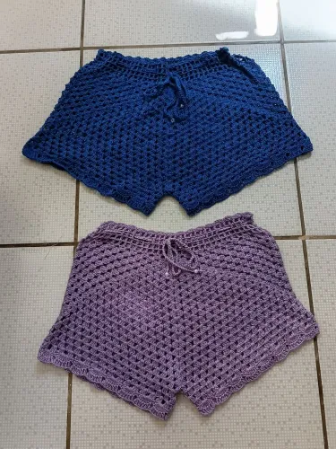 Shorts de crochê tamanho G e GG $60 cada