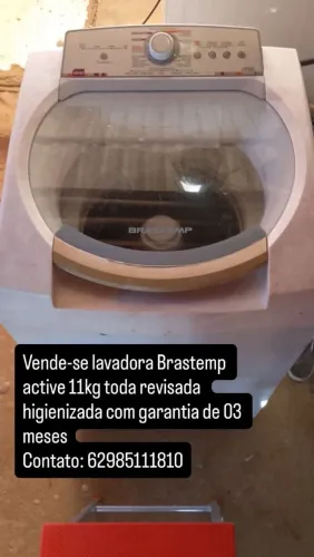 Vendo lavadora Brastemp active 11kg toda revisada higienizada com garantia de 03 meses 