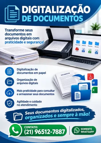 Digitalização de documentos. 