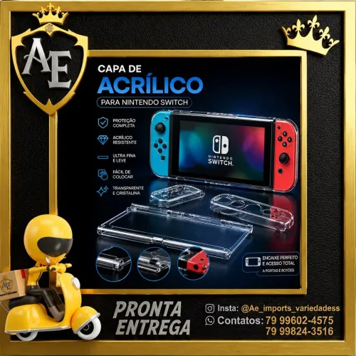 Capa de acrílico para Nintendo Swtich