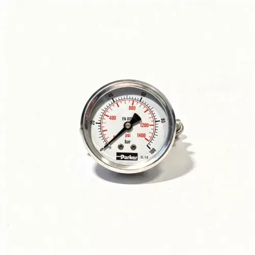 Manômetro Parker 100 bar Inox Glicerina EN 837 CL 1.6 Novo