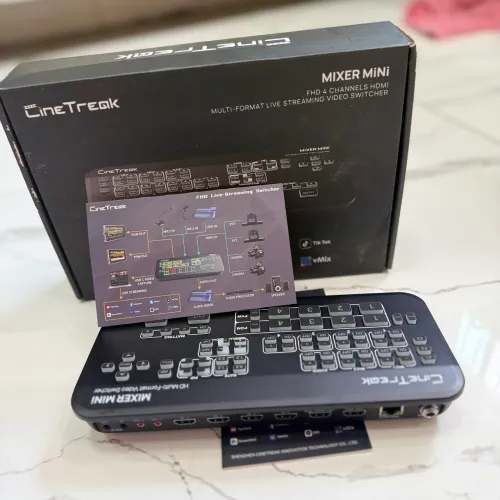 Cinetreak mixer mini 4-ch fhd vídeo streaming ao vivo