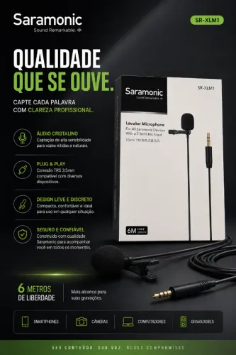 MICROFONE COM FIO SARAMONIC SR-XLM1