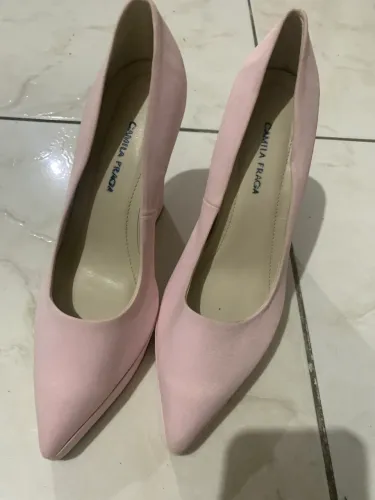 Sapato alto alto /médio rosa claro 