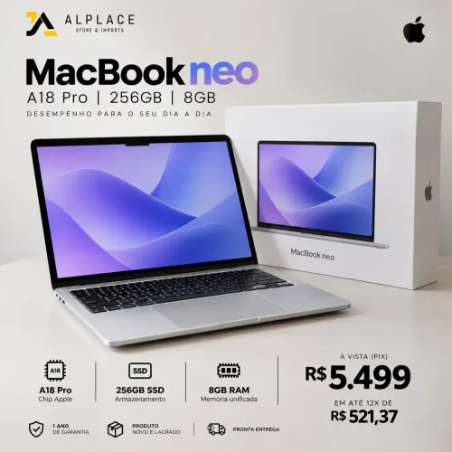 MacBook neo A18Pro 256GB SSD 8gb de ram + nota fiscal