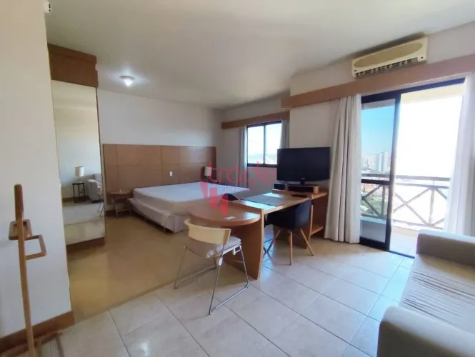 Flat Mobiliado para Alugar de 01 Quarto no Jardim América em Ribeirão Preto com Sacada.