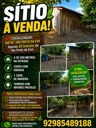 VENDE SE SITIO RIO PRETO DA EVA