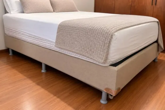 Base Sommier Linho Bege Casal (138x188x23) - Ortobom