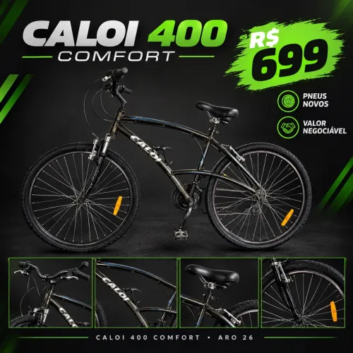 Bicicleta CALOI 400 Comfort aro 26, pneus novos