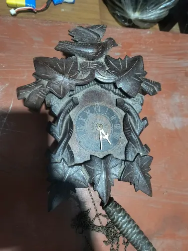 Mini relógio de parede antigo cuco