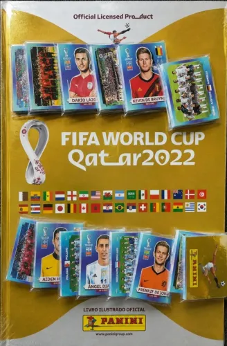 Álbum dourado c/dura completo para colar copa 2022
