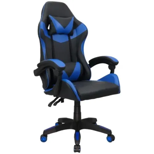 Cadeira Gamer X JGM, Preta e Azul, até 150Kg, Pistão á Gás - HYG-110-PT-BLUE