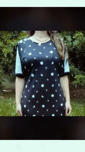 Vestido marisa com elastano gg fundo preto confortável estampa: fases da lua