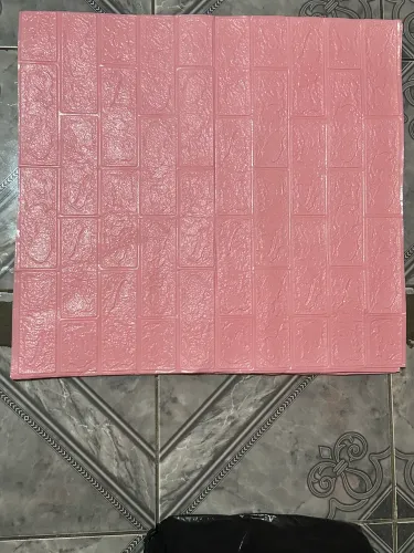 Placas adesivas tijolinho 3D rosa
