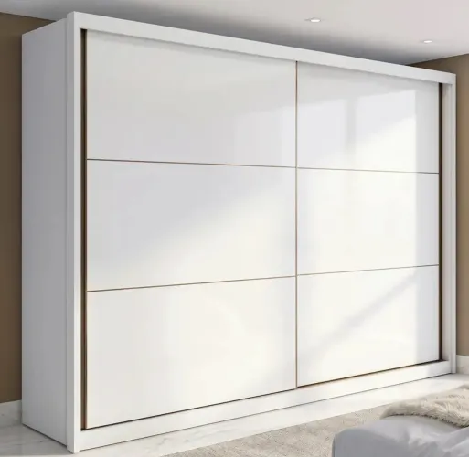 Guarda-Roupa Casal 2 Portas 6 Gavetas Branco