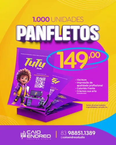 Panfleto para divulgação - Diversos modelos e preços - Qualidade Profissional