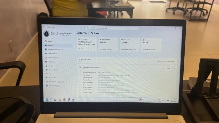 Notebook Lenovo 15 polegadas