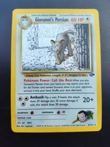 Carta Pokémon TCG Giovanni's Persian 8/132 - Gym Challenge (Inglês / 2000)