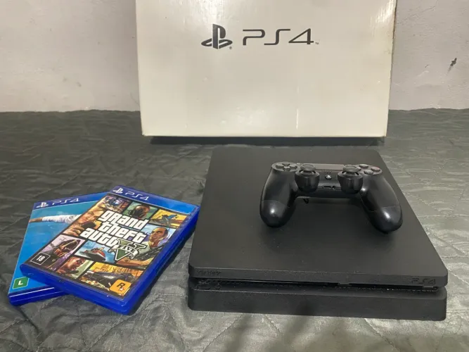ps4 slim 500gb, com gtaV e fifa