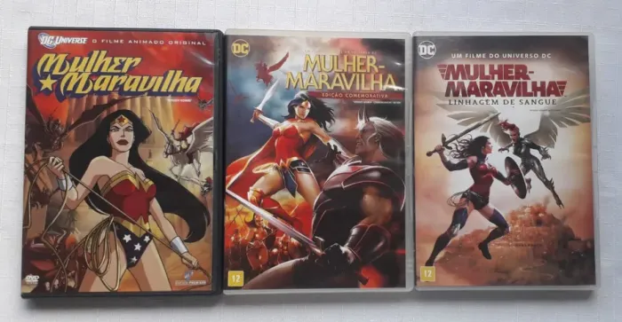 Dvd Mulher-Maravilha - Animações - 3 Dvds (originais)