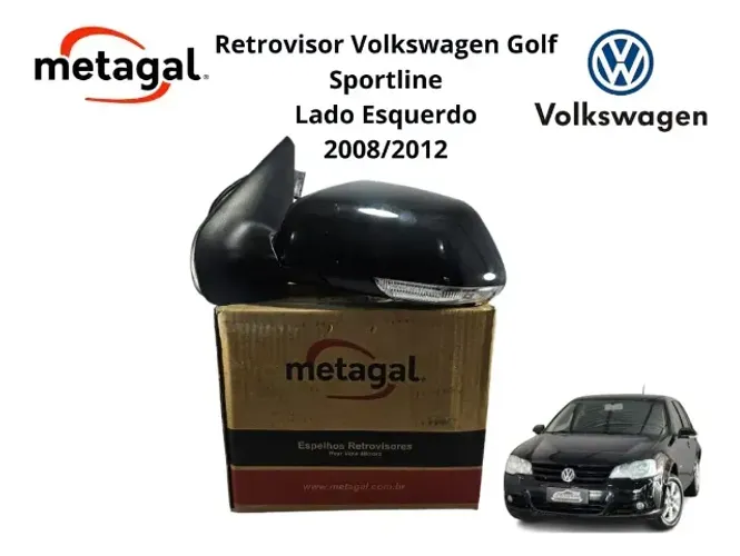 Retrovisor Volkswagen Golf Sportline 2008 2009 2010 2011 Le (Novo)