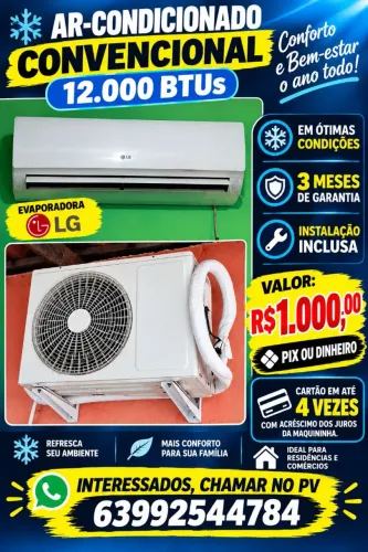 Ar condicionado convencional 12000 BTUs LG ótimo estado de conservação