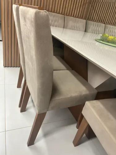 Mesa de vidro 6 cadeiras