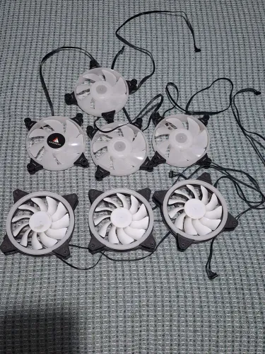Kit 7 Fans ARGB Acegeek/Aigo + Controladora Aura Control Box